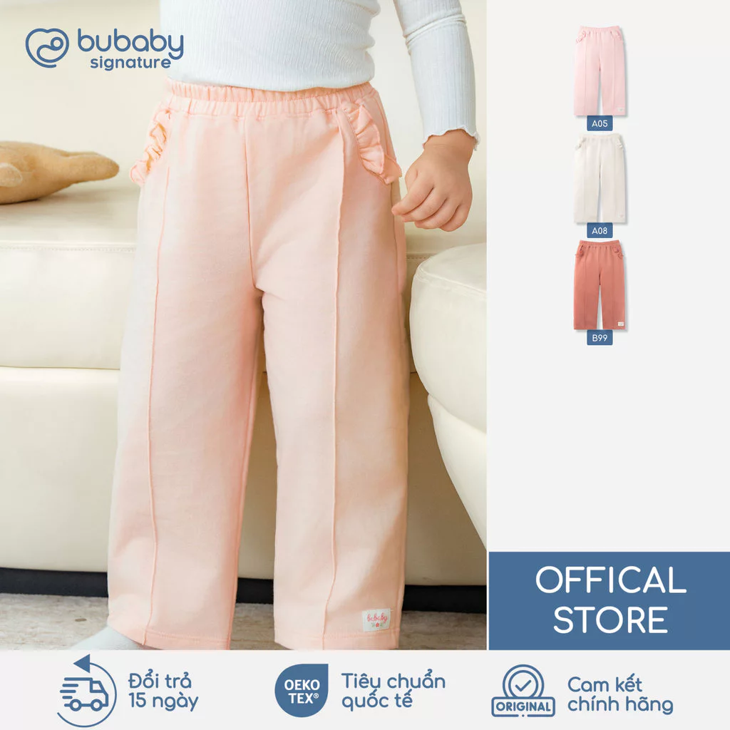 Quần dài túi bèo BU Baby, quần dài bé gái, quần dài thời trang, quần dài trẻ em mềm mịn | SCT4100TB