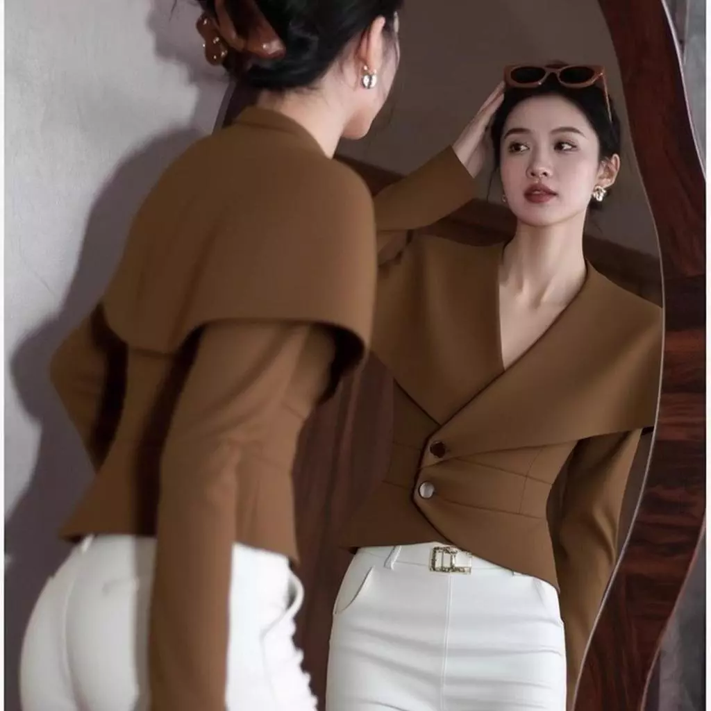 Màu Cà Phê Khăn Choàng Hẹp Khăn Choàng Nữ Pháp Kết Cấu Cao Cấp Thiết Kế Độc Đáo Mặc Tiệc Hàng Ngày