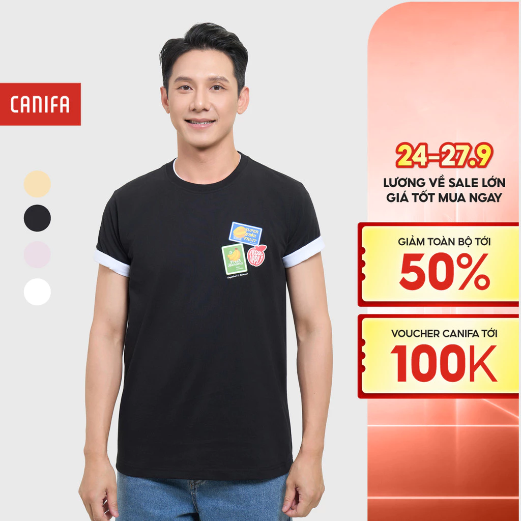 Áo phông nam CANIFA có hình in 8TS26S018