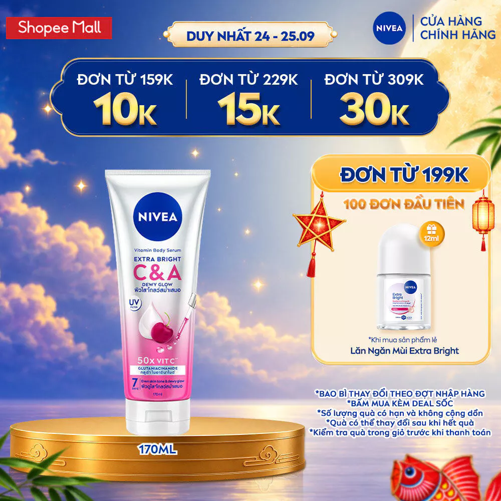 Sữa Dưỡng Thể NIVEA Vitamin C&A Dưỡng Sáng | Đều Màu Da Sau 7 Ngày 170ml / Kem Body - 99191