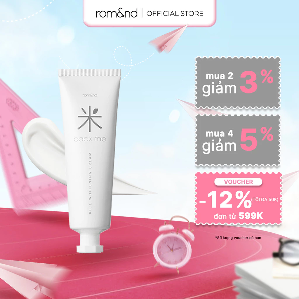 [Rom&nd] Kem dưỡng trắng da chiết xuất gạo Hàn Quốc Romand Back Me Tone Up Cream 50ml