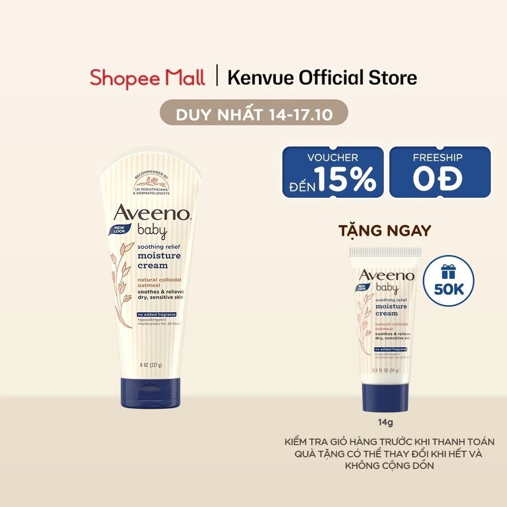 Kem dưỡng Aveeno Baby cho da khô và nhạy cảm 227g