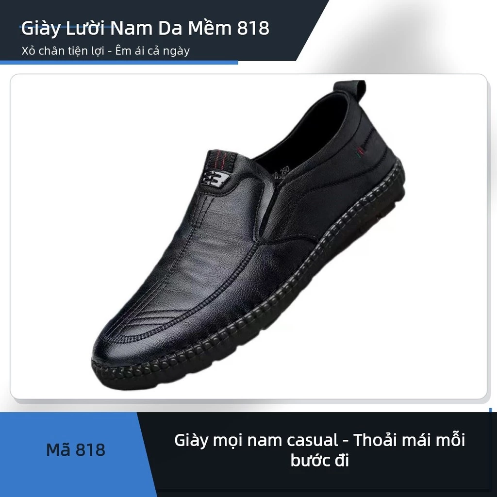 Giày Lười Nam Da Mềm 818 - Giày Mọi Lái Xe Thoải Mái Đế Chống Trượt Size 39-44 ✨deerlu05.vn✨