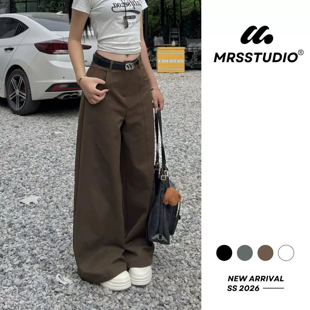 Quần kaki ống rộng ss2026 MRSSTUDIO tôn dáng chất liệu kaki vintage MRQ185G