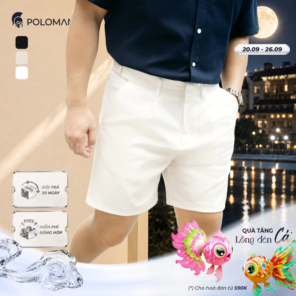 [NEW COLOR] Quần short nam tây âu SMART FIT SHORT, BST MEN's JOURNEY, Cao Cấp, Thanh Lịch - POLOMANOR