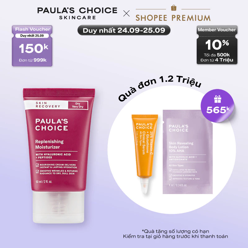 Kem dưỡng ẩm phục hồi dành cho da khô Paula's Choice Skin Recovery Replenishing Moisturizer 60ml 1860