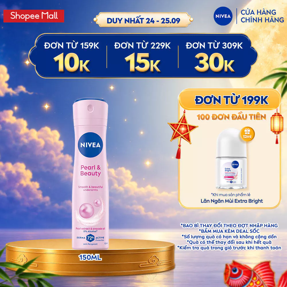 Xịt Khử Mùi NIVEA Dành Cho Nữ 150ml - Dưỡng Sáng/ Mờ Thâm/ Chống Ố Vàng Áo - Ngăn Mùi Đến 72H