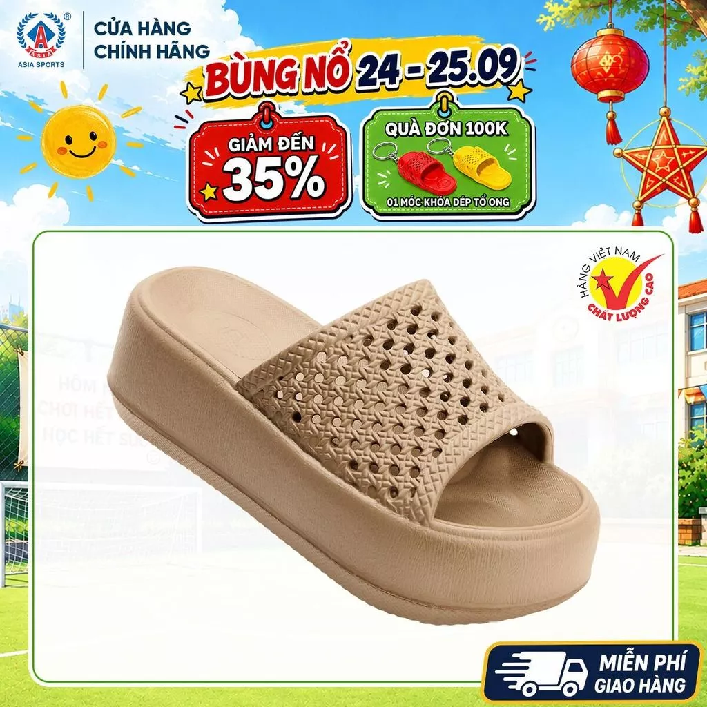 Dép Nữ ASIA Nhựa EVA Siêu Nhẹ Đế Cao 4cm - Dép Quai Ngang Thời Trang Tôn Dáng Êm Chân - DWE103