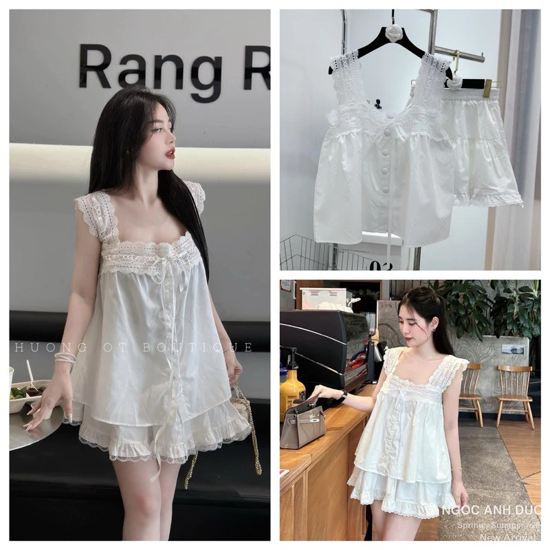 Set bộ ren trắng siu hot e dư sl ít thôi ce báo sớm e chia sớm nhé