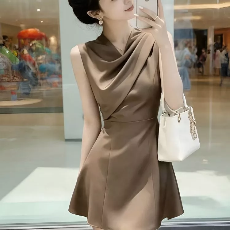 Mùa Hè 2026 Người Ảnh Hưởng Phong Cách Mới Giàu Con Gái Người Nổi Tiếng Phong Cách Đầm Nữ Cao Cấp Thời Trang Ôm Hơn Nhìn Không Tay S