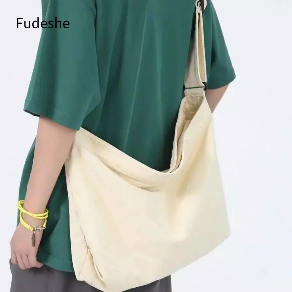 Túi Messenger FUDESHE, Túi đeo vai dung tích lớn bằng vải Canvas, Túi Tote du lịch đa năng thời trang dành cho nam giới