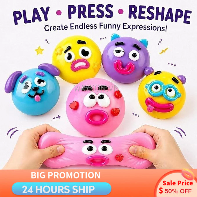 {READY STOCK} Đồ chơi hồi phục chậm thay đổi mặt chó sáng tạo di động dễ thương