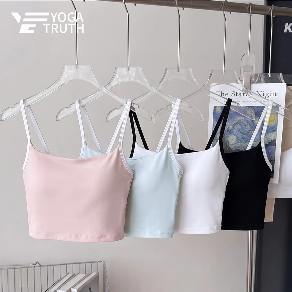 [YOGATRUTH] (Đệm cố định) Áo ngực thể thao cổ vuông gợi cảm Áo ngực mỏng thân thiện với da Khiêu vũ Yoga