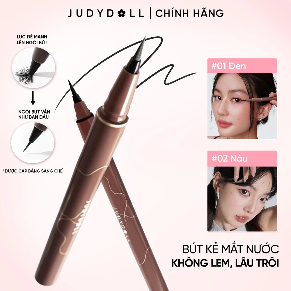 JUDYDOLL Bút kẻ mắt nước Siêu mảnh Slim liquid eyeliner Chống nước Lâu trôi Không lem 0,014mm