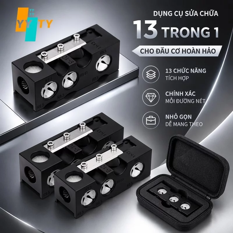 Bộ Dụng Cụ Sửa Đầu Gậy Bi A 13 Trong 1 Mài Thay Da Tạo Cong Làm Phẳng Cho Snooker