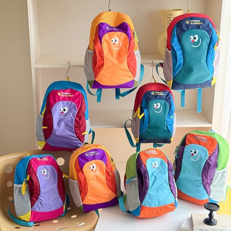 2026 Phong Cách Mới Trẻ Em Màu Sắc Phù Hợp Với Ba Lô Dễ Thương Schoolbag Nhẹ Thoáng Khí Bé Trai Bé Gái Ba Lô Du Lịch Ngoài Trời
