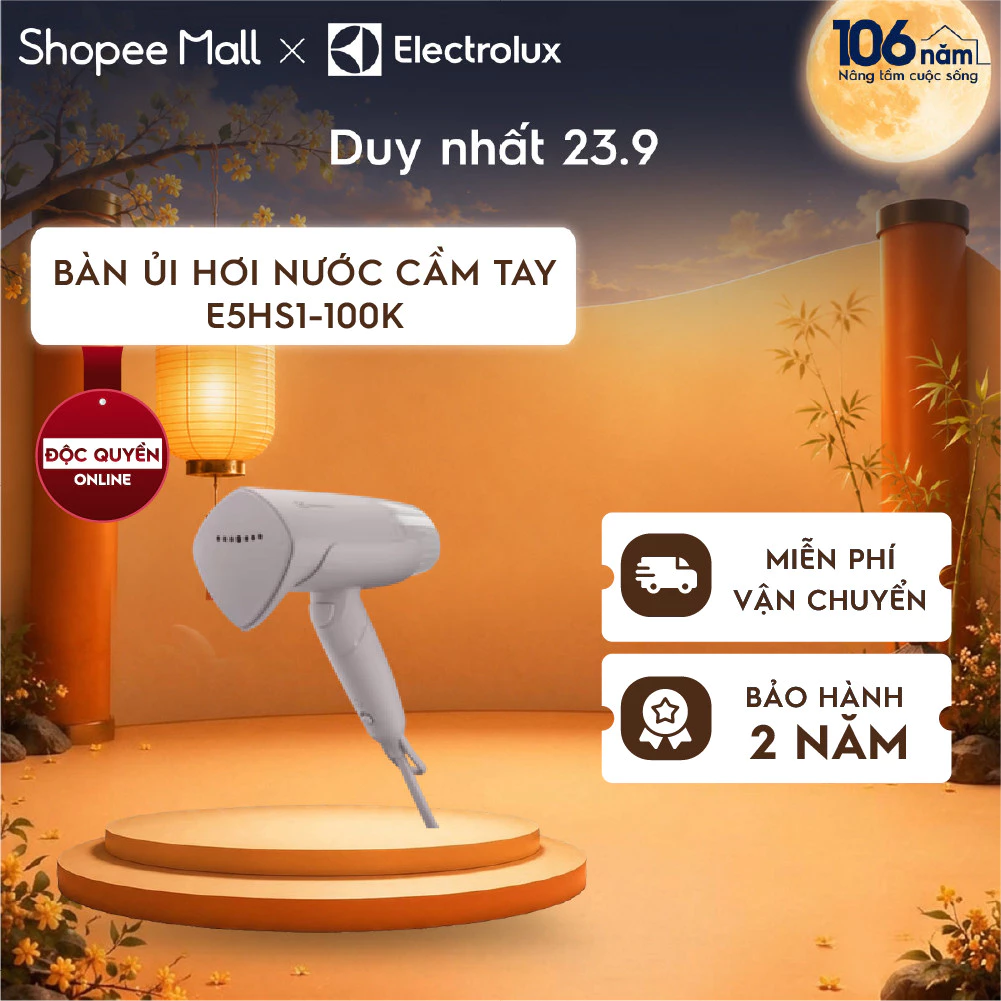 [Mới - Độc quyền Online] Bàn ủi hơi nước cầm tay Electrolux S500 1200W - Hồng E5HS1-100K - Nhỏ gọn, Diệt khuẩn, Khử mùi
