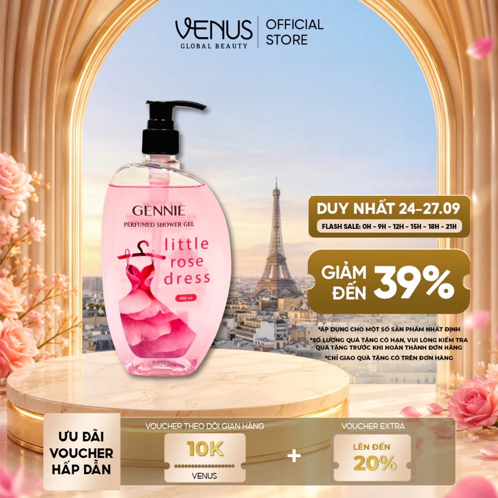Sữa tắm nước hoa Nữ Gennie Little Dress 450ml lưu hương lên đến 4H
