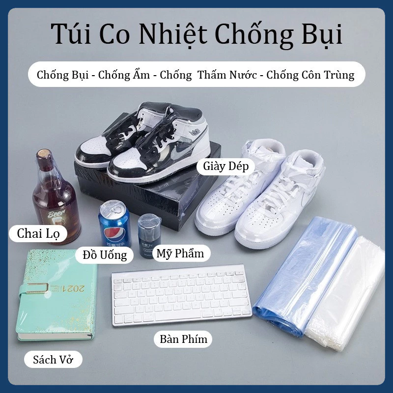 [HCM] Set 50 Túi Co Nhiệt Bọc Bảo Vệ Giày Chống Bụi Và Ẩm Tiện Dụng -EUNIO