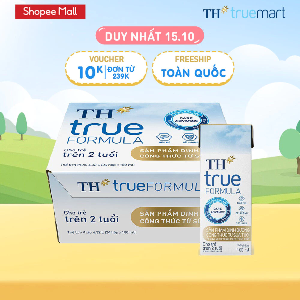 Thùng Sản phẩm Dinh Dưỡng Công Thức TH true FORMULA milk 180ml Dành Cho Trẻ Trên 2 Tuổi (24 Hộp)