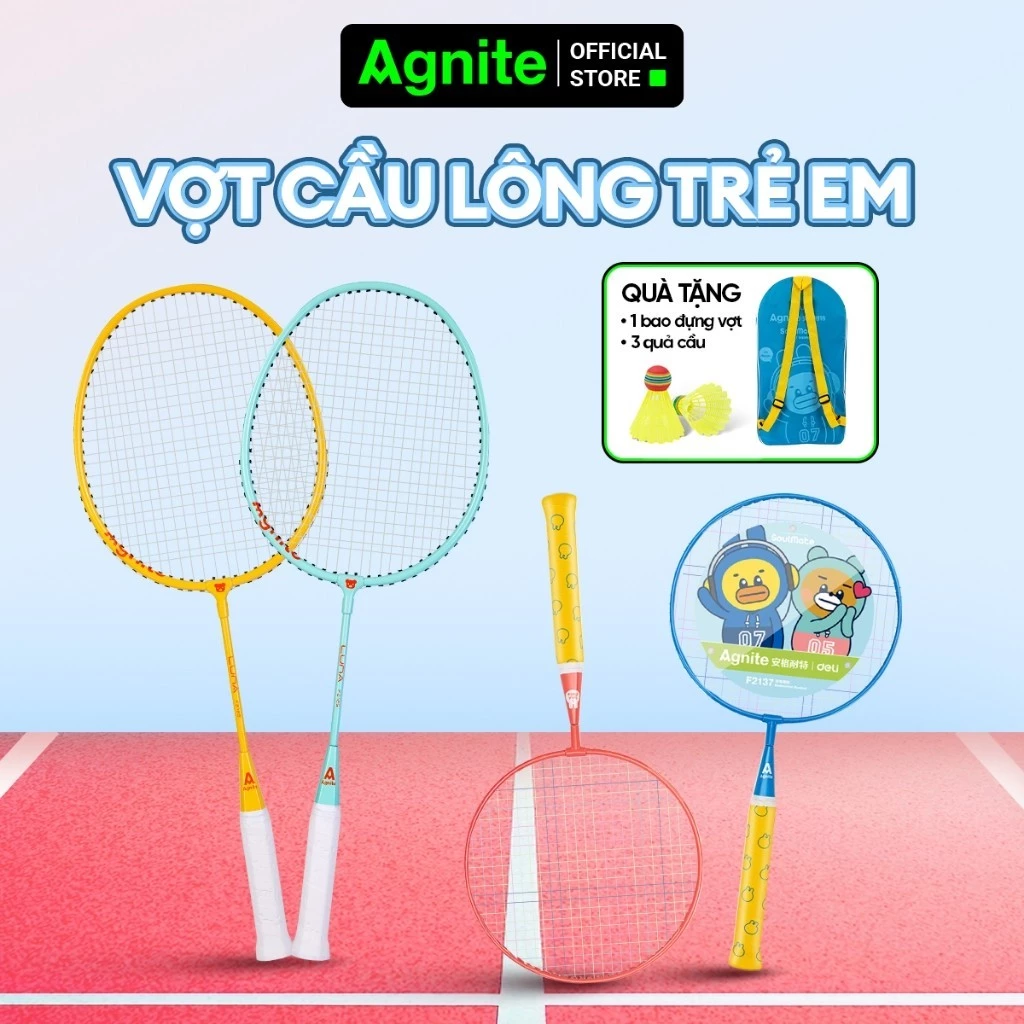 [MUA 3 GIẢM 30%] Bộ 2 vợt cầu lông TRẺ EM - HỌC SINH cao cấp DELI, nhẹ, bền, đẹp - tặng kèm túi và hộp cầu