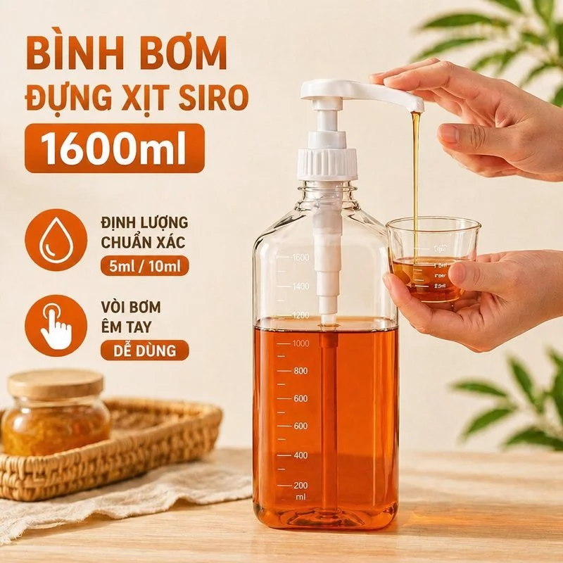 YYTY Bình Bơm Siro Nhựa,kèm vòi pump 1 lần 10ml,Thân chai chia độ,Những điều tốt đẹp ở nhà