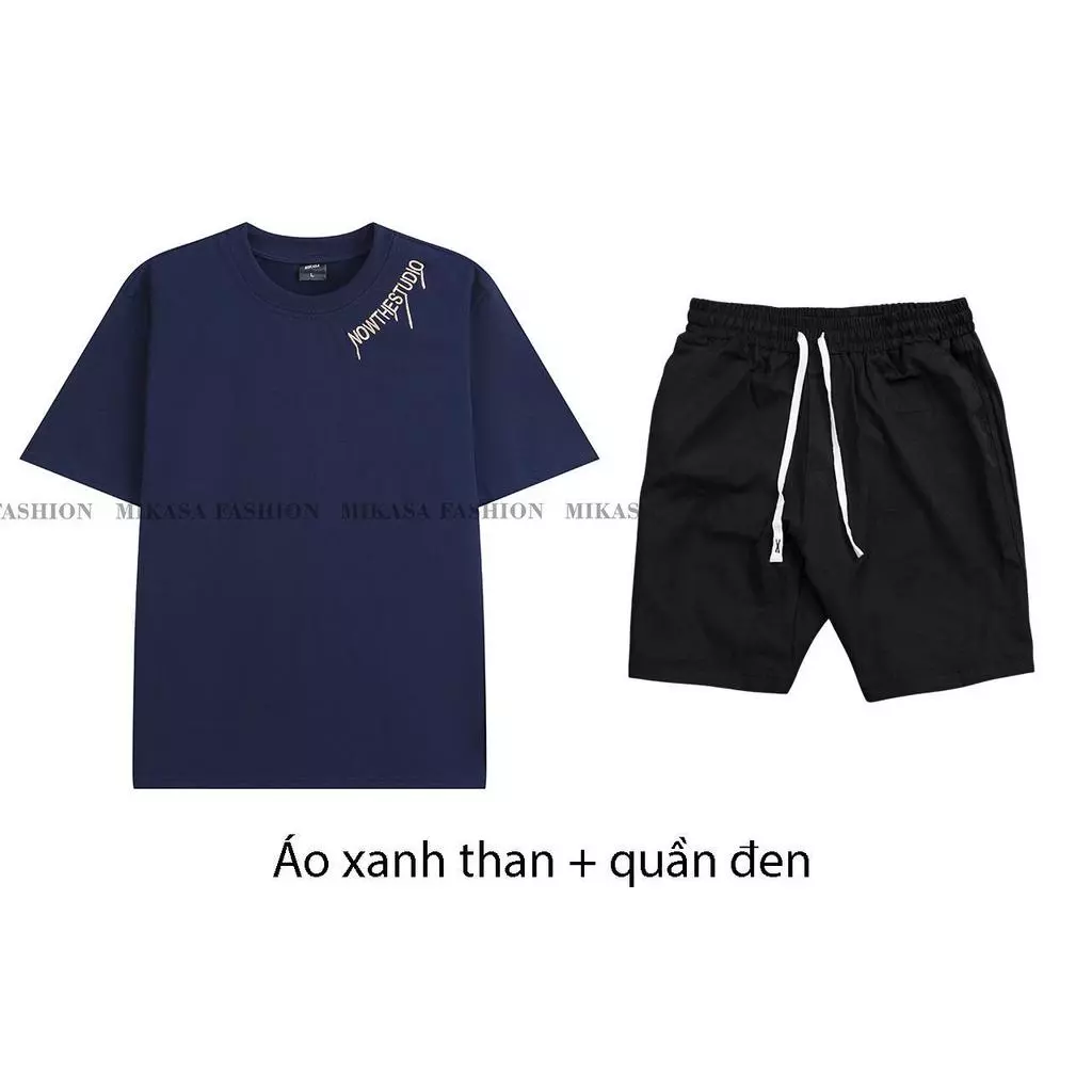 { bộ cổ tròn thêu chữ } Bộ quần áo chất cotton kết hợp quần kaki , chất liệu vải thoáng mát, trẻ trung thanh lịch