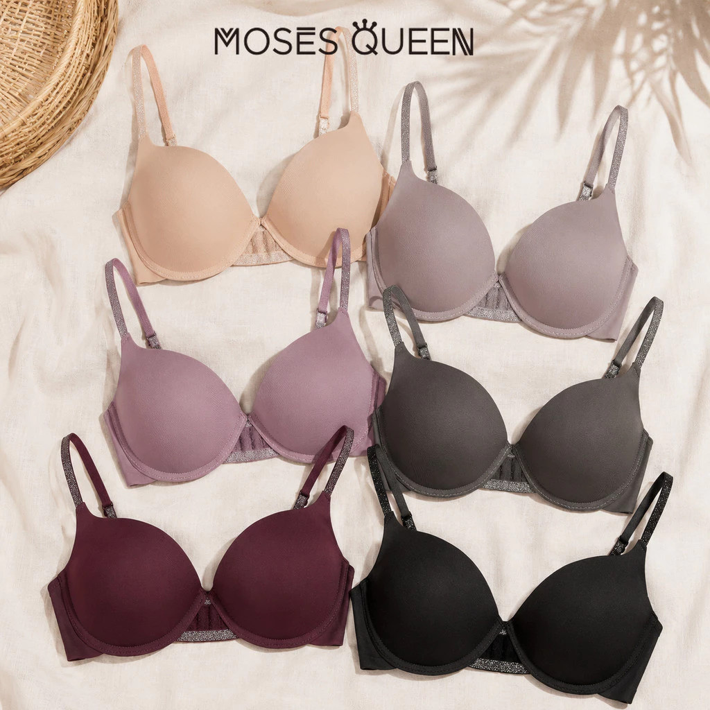 MOSESQUEEN Slim-line liền mạch và không có dây lót bằng thép cho ngực to làm cho ngực nhỏ trông nhỏ hơn. Áo ngực một mảnh thoải mái và thoáng khí #88618