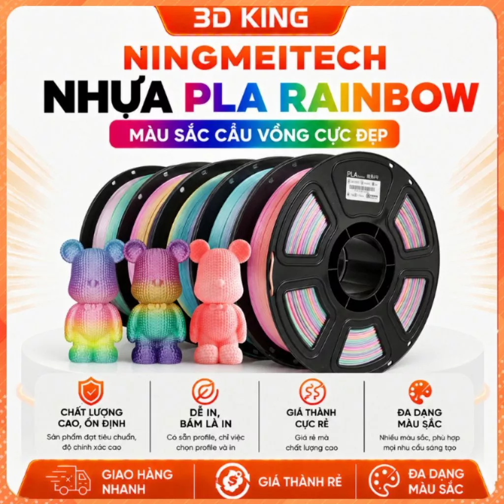 NHỰA IN 3D PLA RAINBOW CÓ LÕI NINGMEI GIÁ RẺ - CHẤT LƯỢNG CAO