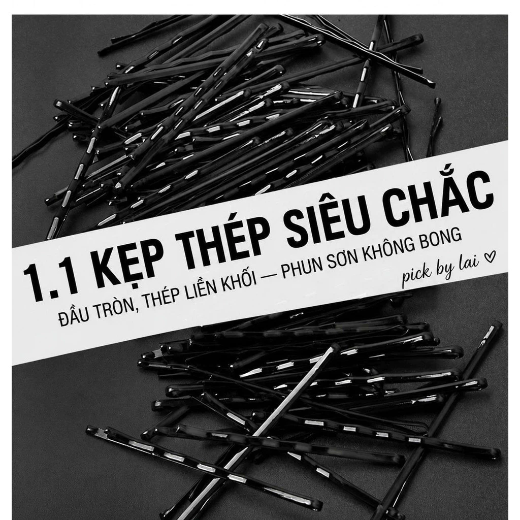 Set 50 Kẹp Tóc Chữ U Màu Đen Bản Dày, Ghim Cài Tóc Búi Củ Tỏi Cố Định Tóc Chắc Chắn Tiện Dụng