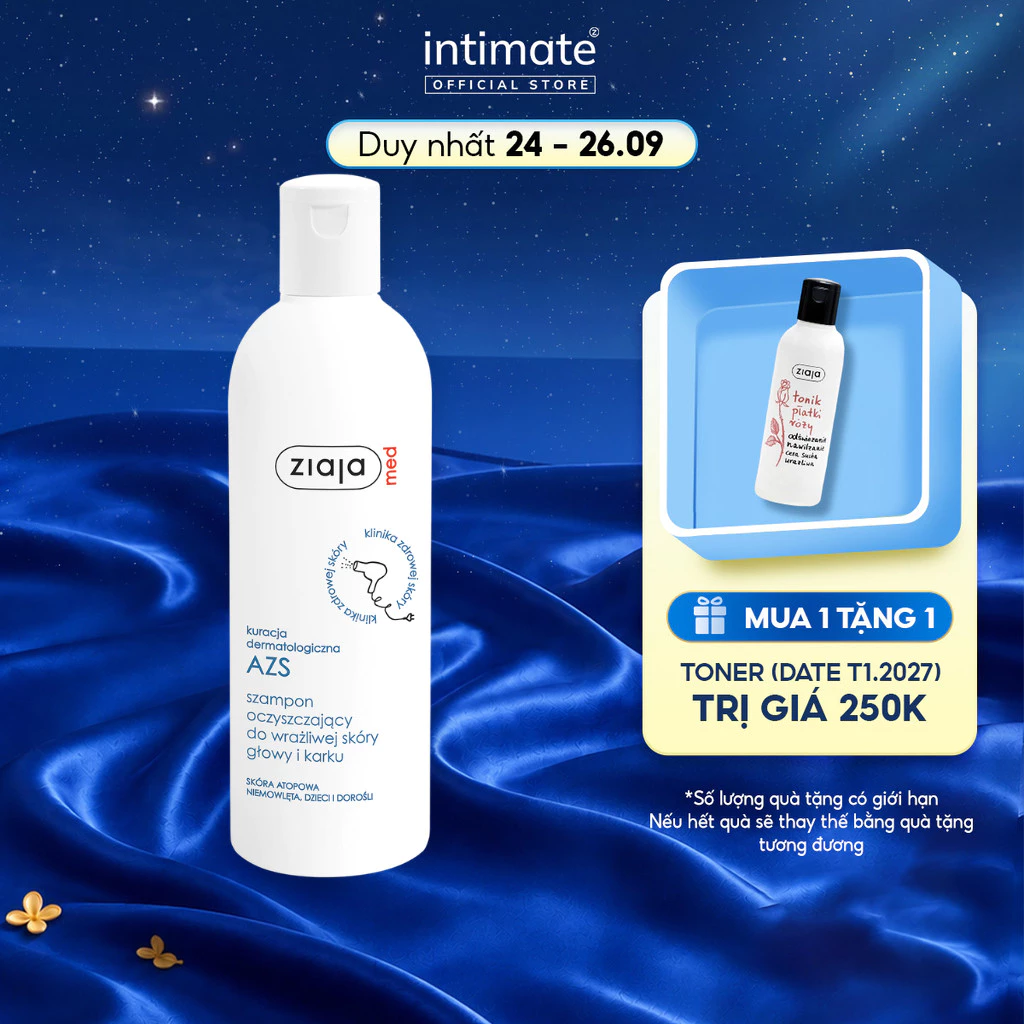 Dầu Gội Dưỡng Ẩm Ziaja Med Atopic Dermatitis Cleansing Shampoo Hỗ Trợ Làm Dịu Nhẹ Vùng Da Đầu 300ml