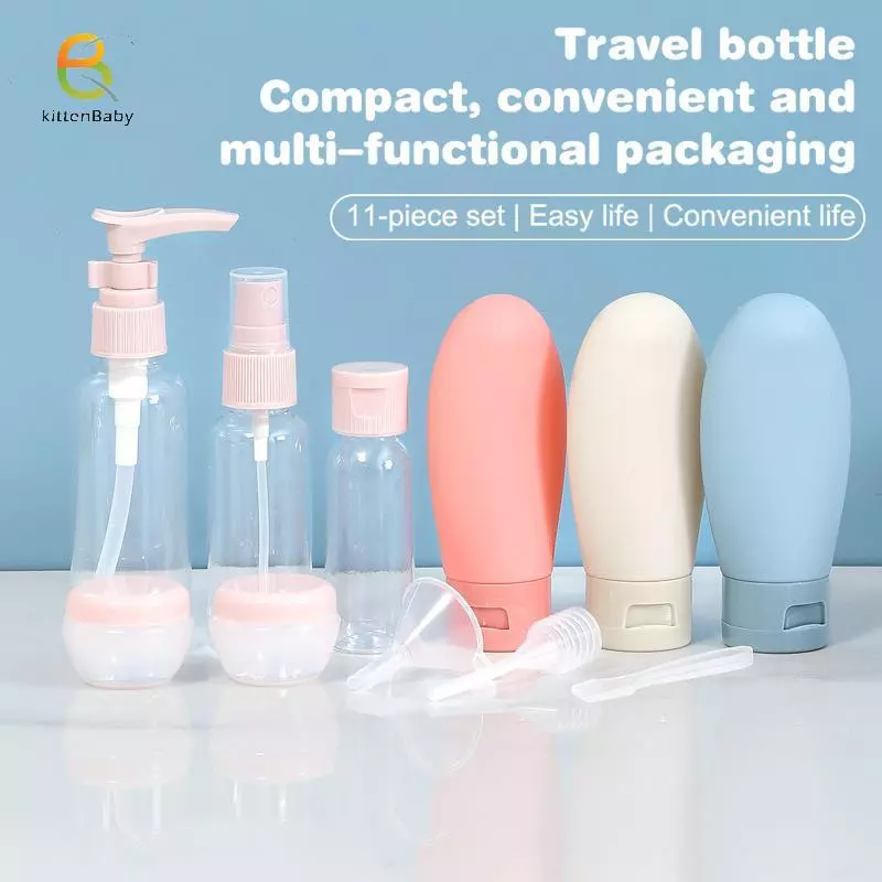 [Baby-t] 11 Cái / bộ Chai Du Lịch Có Thể Đổ Lại Mỹ Phẩm Lotion Toner Dầu Gội Essentials Chai Kem Hộp Đựng Rỗng Cho Dụng Cụ Vệ Sinh [Mới]