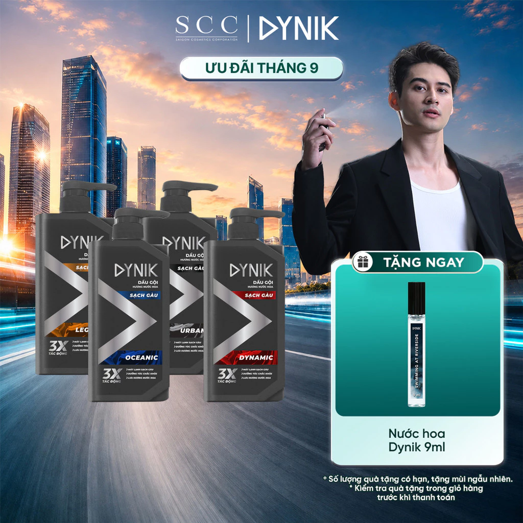 Dầu Gội Sạch Gàu Hương Nước Hoa Nam Dynik 650g - Công Thức 3X Tác Động Hỗ Trợ Giảm Dầu Nhờn