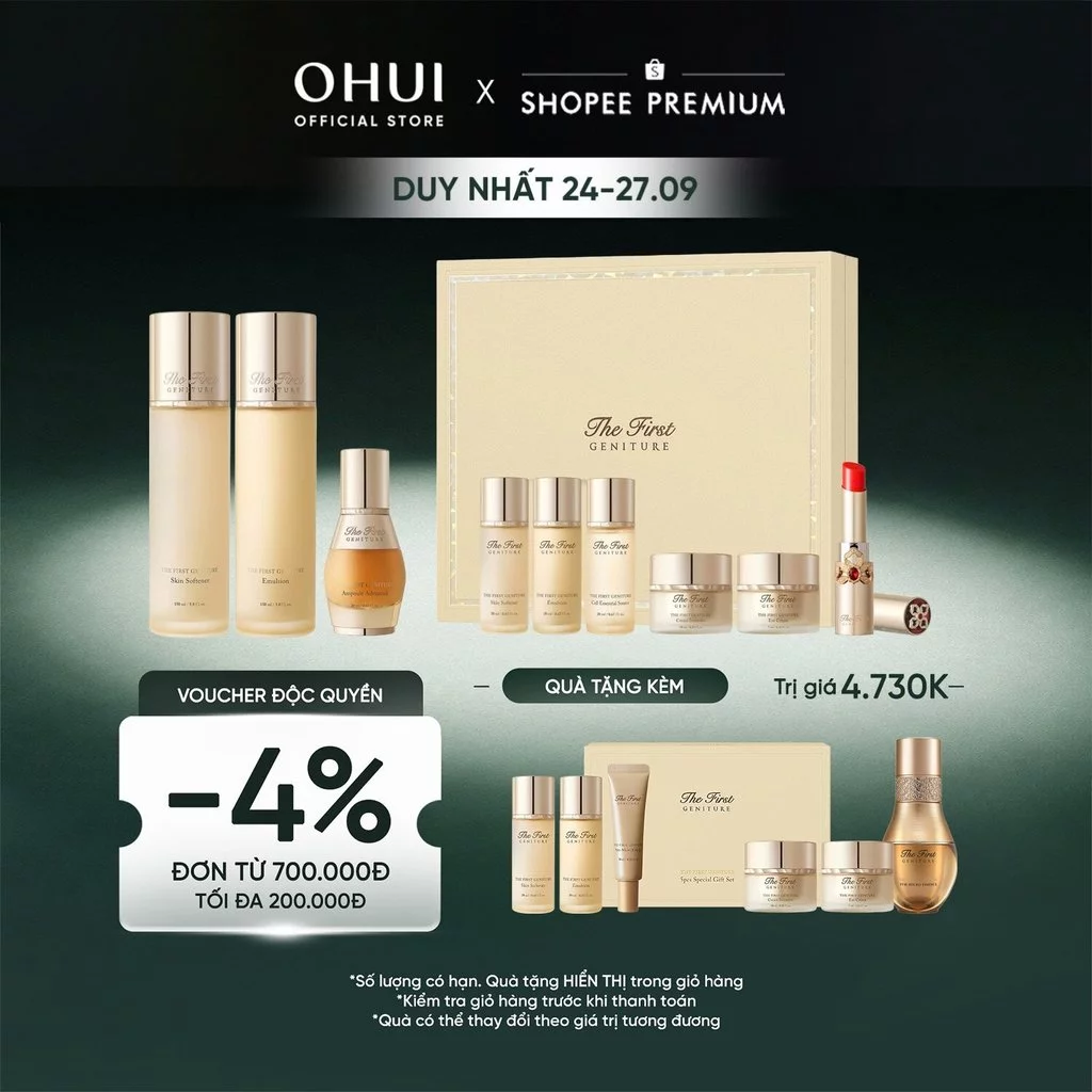 [OHUI Official] Bộ 9 món Chống Lão Hóa Tái Sinh Làn Da Tế Bào Gốc OHUI The First Geniture 468ml