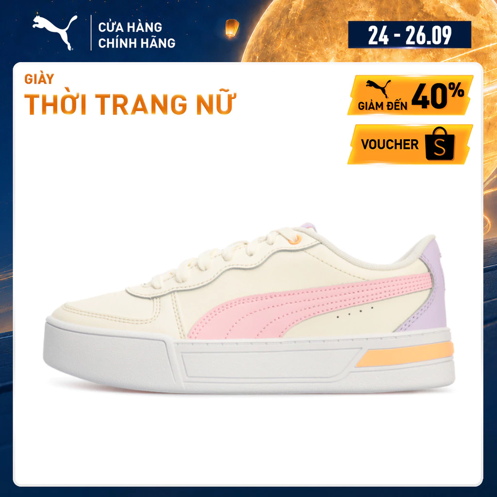 Giày Thời Trang PUMA Nữ Skye Whisper White-Pink Lady-Light Màu Trắng