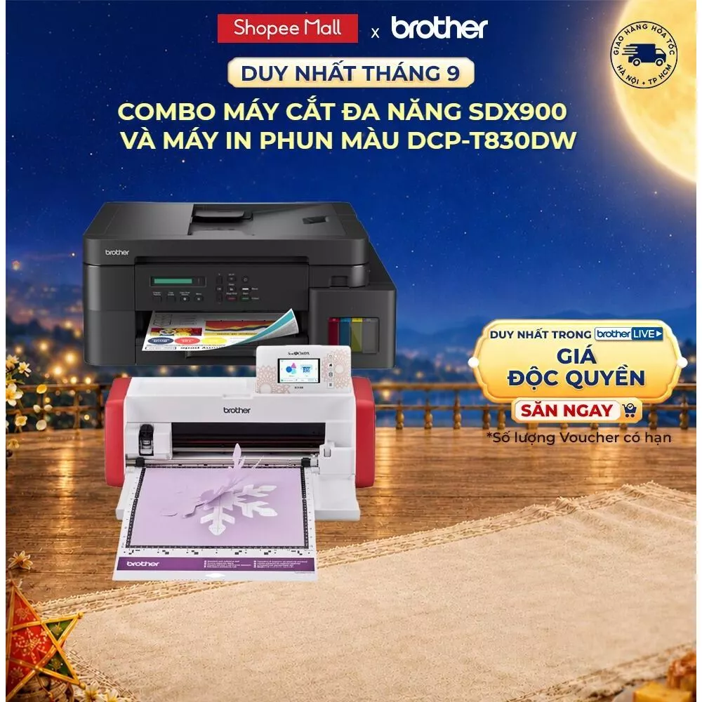 Combo máy cắt SDX900 + máy in DCP-T830DW