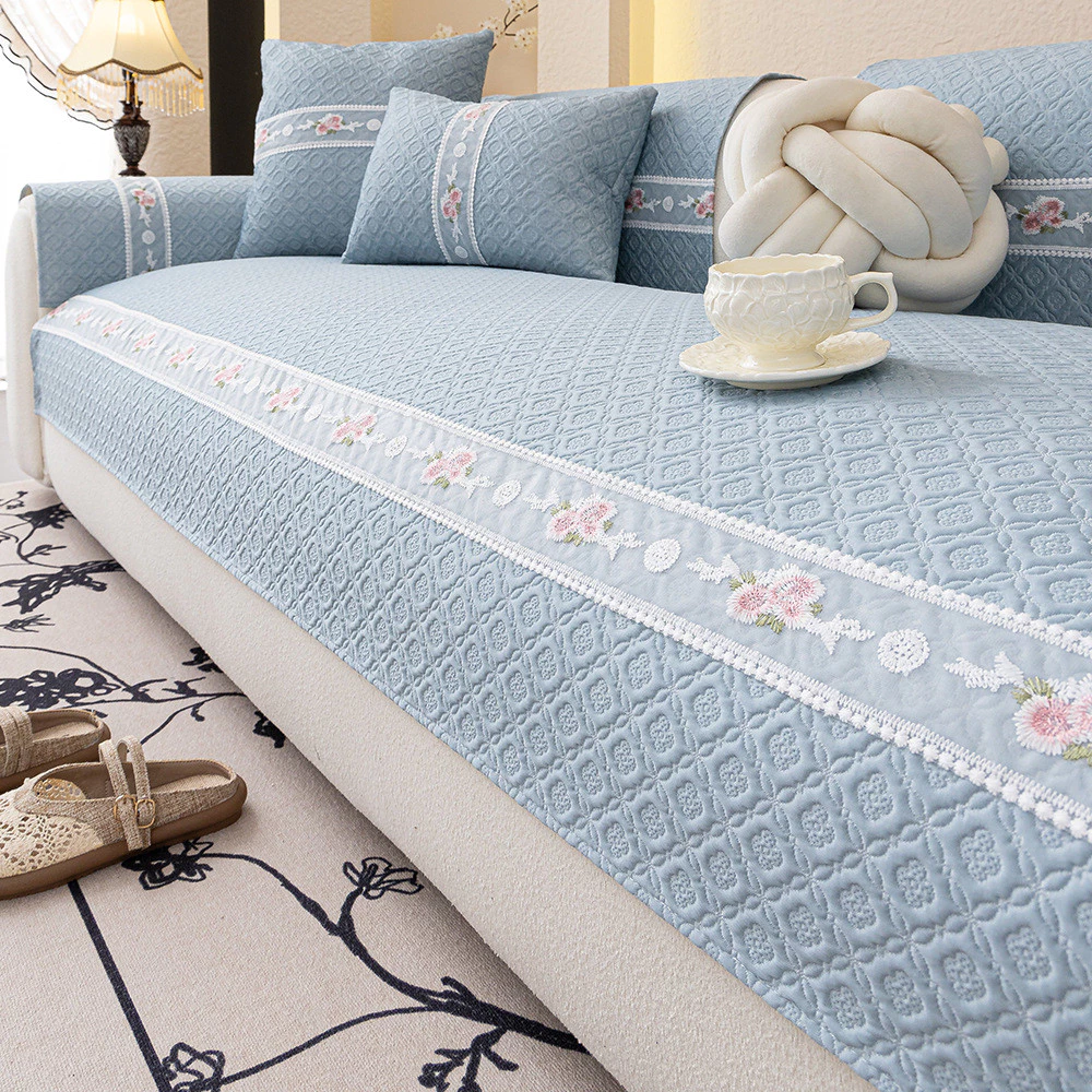 [Sản phẩm mới] Đệm sofa chống trượt dệt kim mát mẻ Vỏ bọc ghế sofa tươi Khăn phòng khách Khăn mặt sau đệm đơn giản