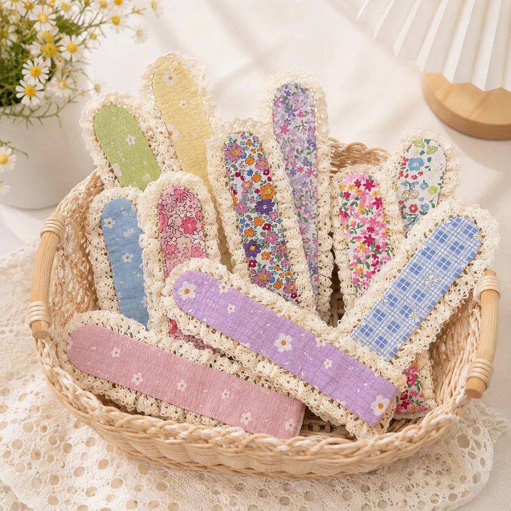 Miếng Dán Tóc Ren Hoa Vintage Hàn Quốc, Băng Đô Rửa Mặt Makeup Giữ Tóc Mái Vải Cotton Mềm