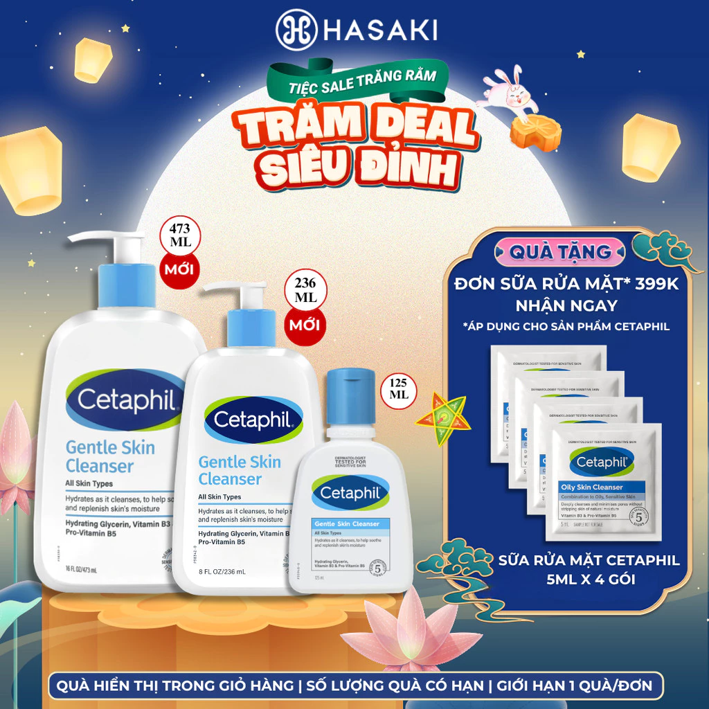[DAILY] Sữa Rửa Mặt Dịu Lành Cho Da Nhạy Cảm Cetaphil Gentle Skin Cleanser Hasaki Sản Phẩm Chính Hãng