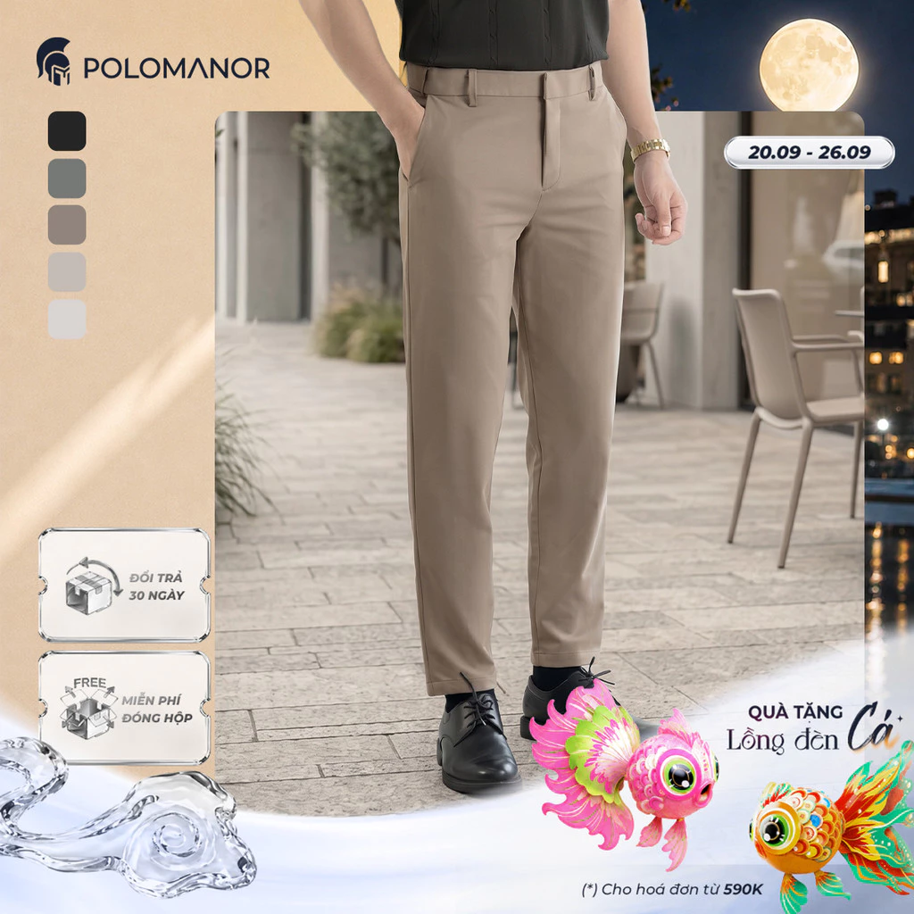 [BEST SELLER] Quần dài kaki nam SD, chất liệu Kaki gân Hàn Quốc chuẩn form tôn dáng sang trọng - POLOMANOR