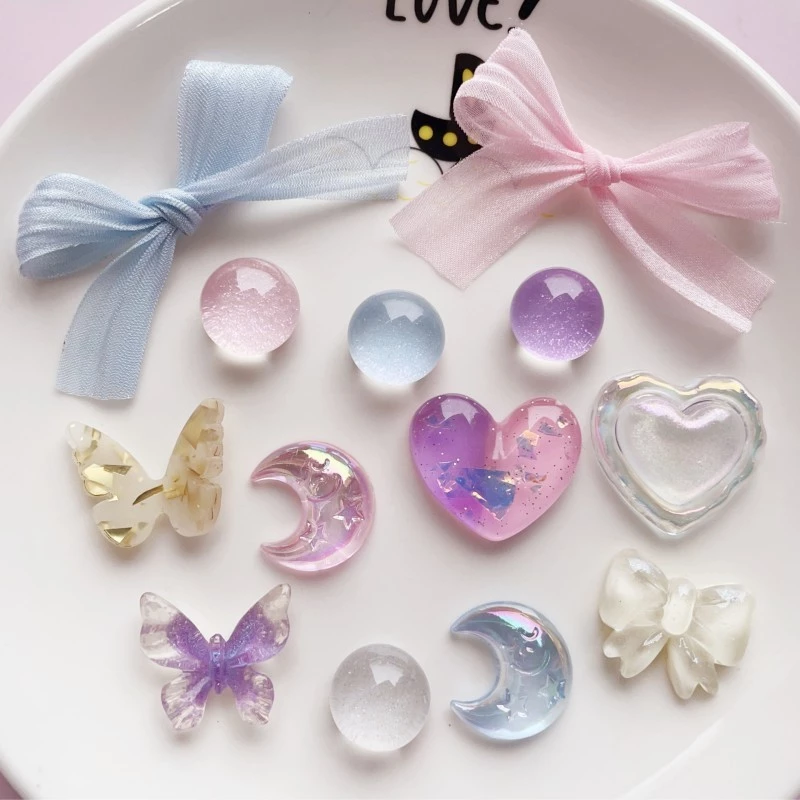 [Tặng sticker]Set DIY keo kem bơ mô phỏng Phụ kiện hoa động vật bằng nhựa Nguyên liệu làm khung ảnh Phụ kiện thời trang