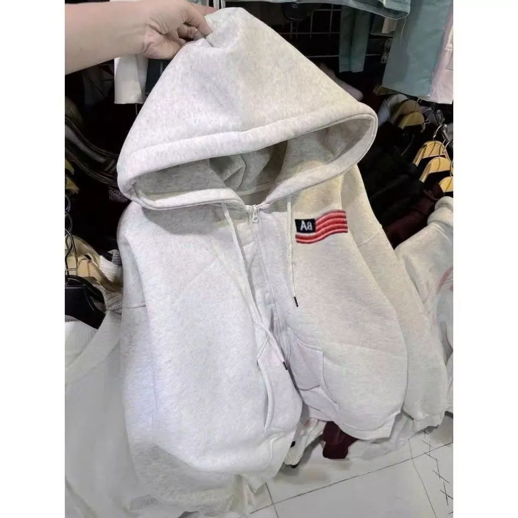 Áo Khoác Hoodie Zip In Dập Nổi  Chất Nỉ Bông Cao Cấp  Nam Nữ Mẫu chữ EMMYLACE -hoaituh09