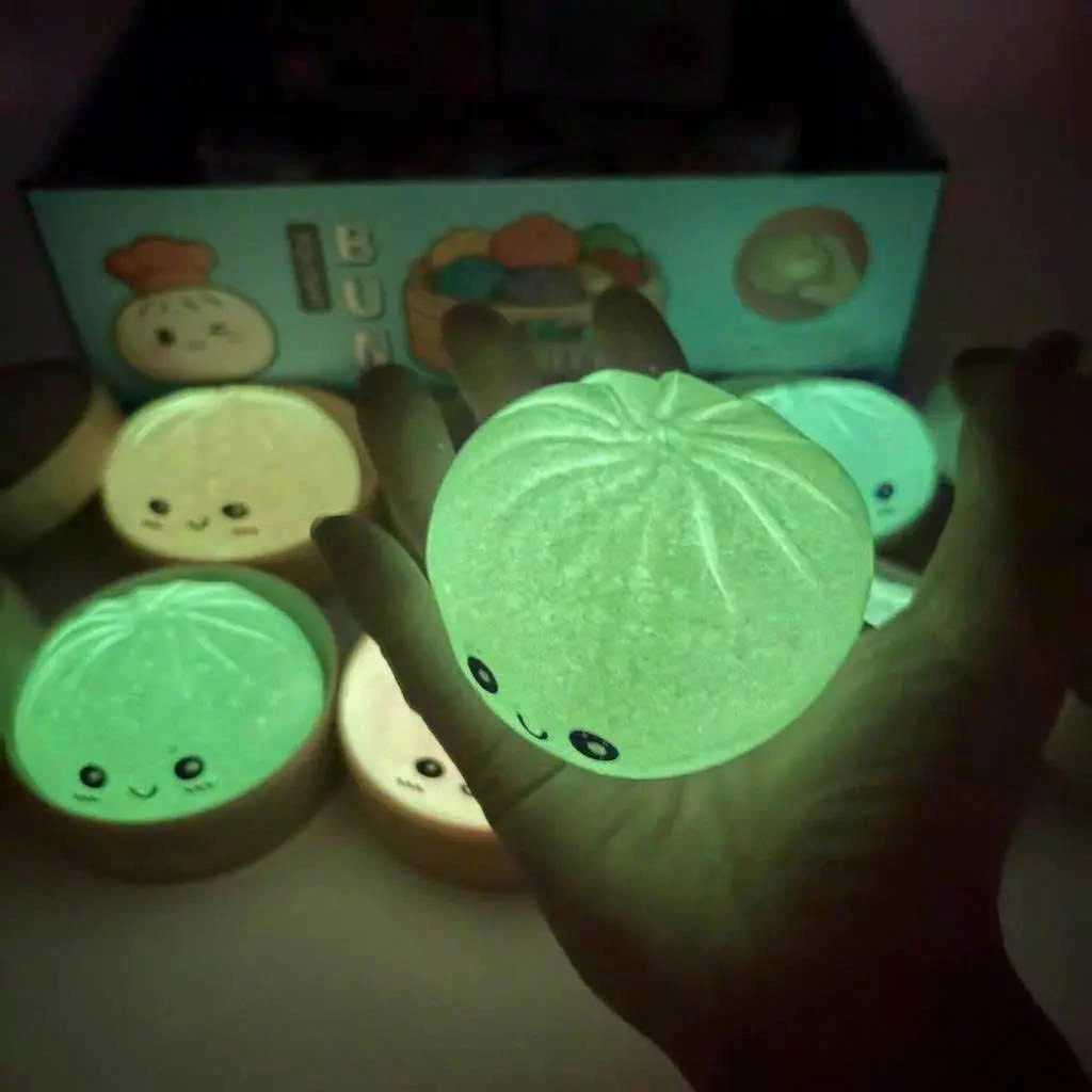[squishy bánh bao Bánh to 8,5cm] Đồ Chơi Bánh Bao Squishy Kim Tuyến Lấp Lánh có khay đựng--myphamhn
