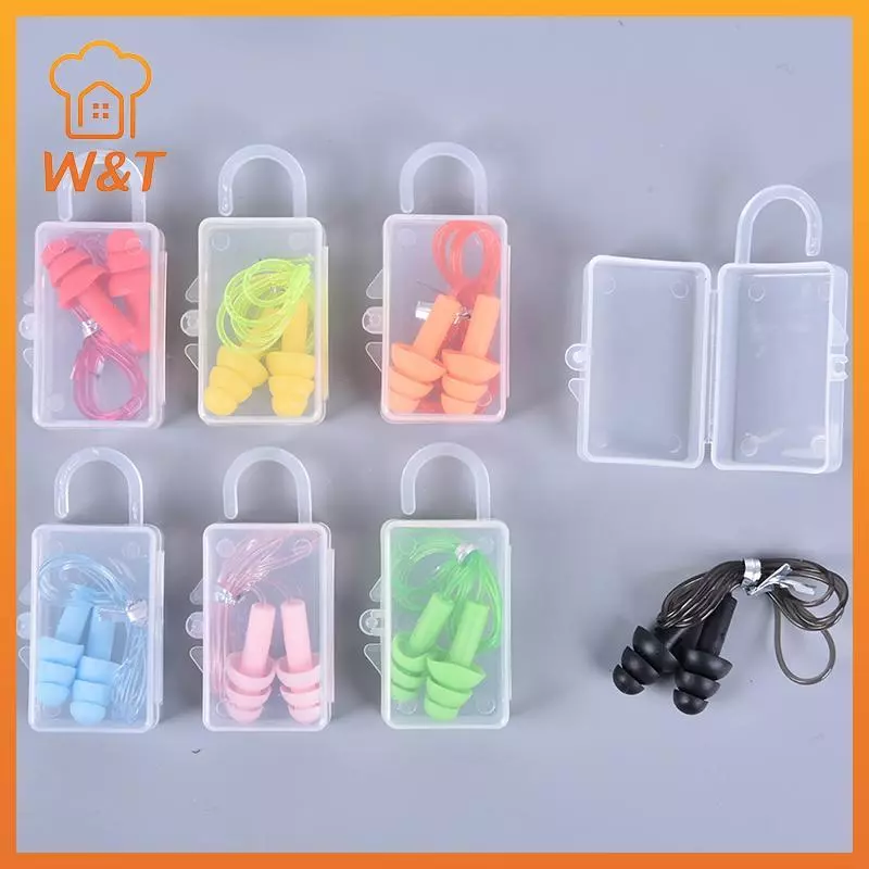 [W & T] Nút tai silicon chống thấm nước Nút tai chống ồn khi ngủ Giảm tiếng ồn Mới