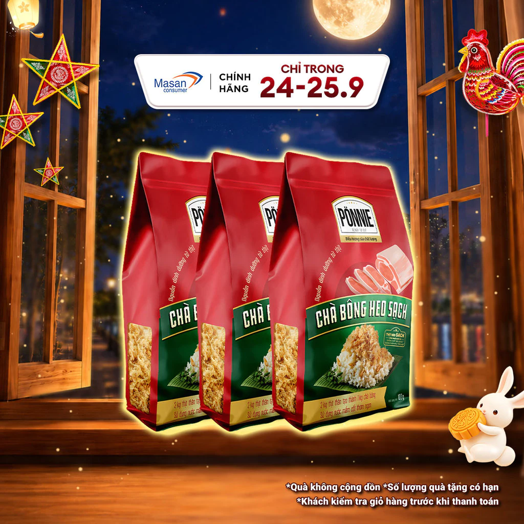[LS][Chọn Loại] Chà bông Ponnie Heo sạch gói x 100gr