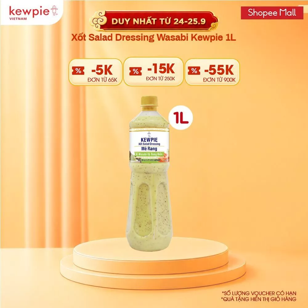 Xốt Salad Dressing Mè Rang Kewpie Vị Wasabi & Rong Biển 1L
