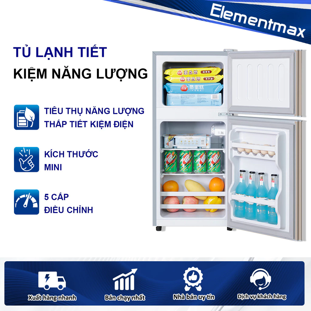 Tủ lạnh mini 2 ngăn 42 lít nhanh ngăn đá và ngăn lạnh giữ đồ luôn tươi mới siêu nhỏ gọn tiết kiệm điện