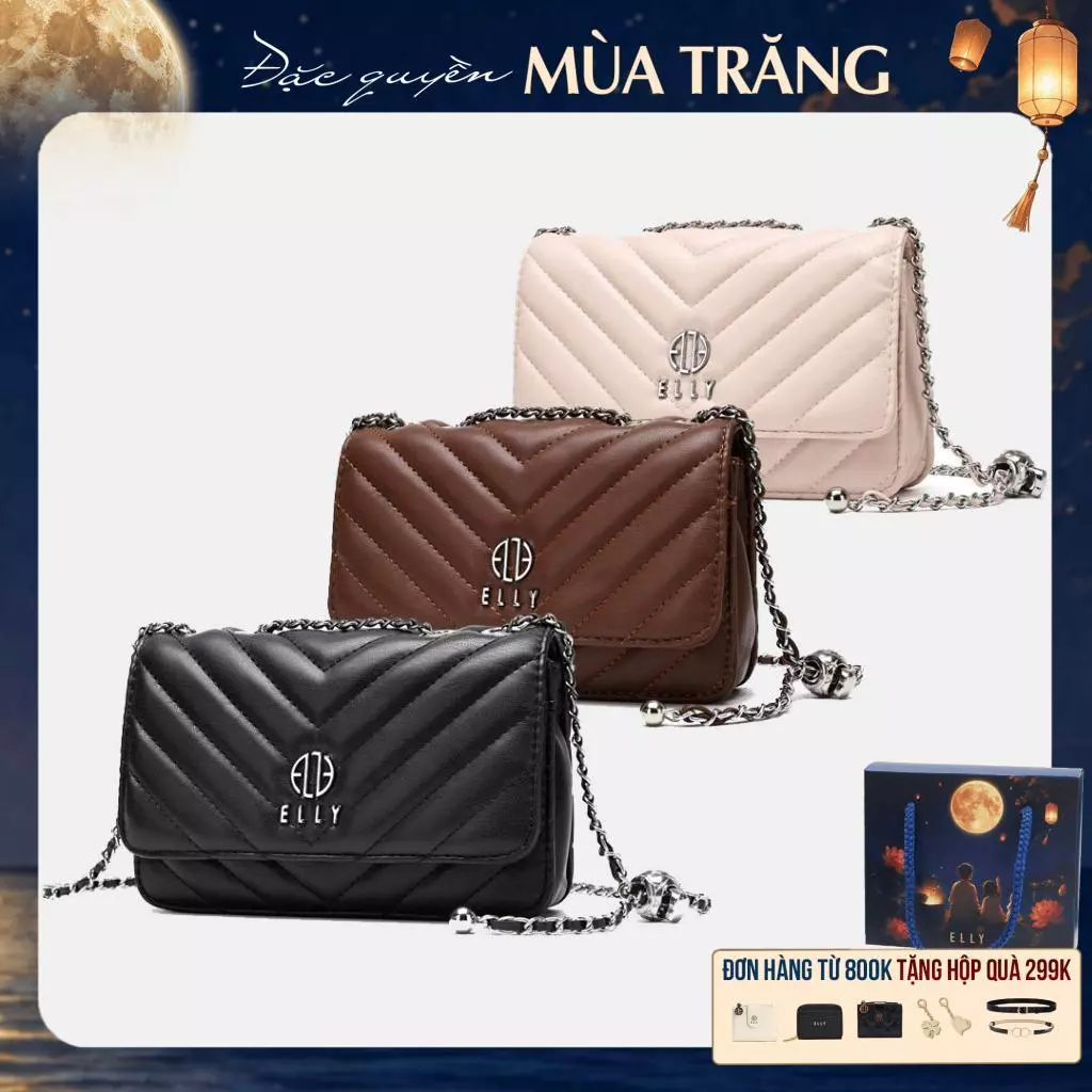 Túi xách nữ đeo chéo ELLY EL350 da tổng hợp cao cấp túi đeo vai thời trang chính hãng