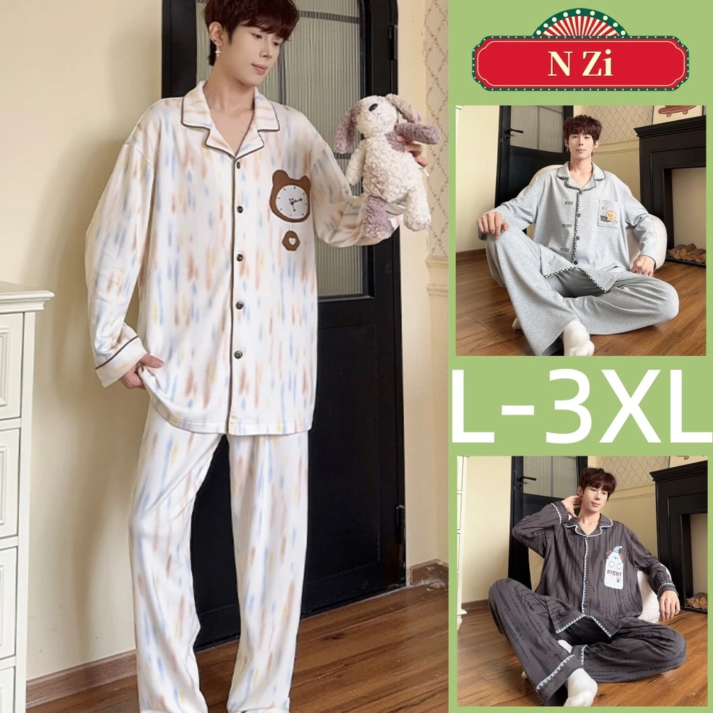 Bộ Đồ Ngủ Nam Bộ Đồ Ngủ Mùa Thu Đông Tay Dài Đồ Ngủ Người Phụ Nữ Hoạt Hình Dễ Thương Mặc Nhà L-3XL