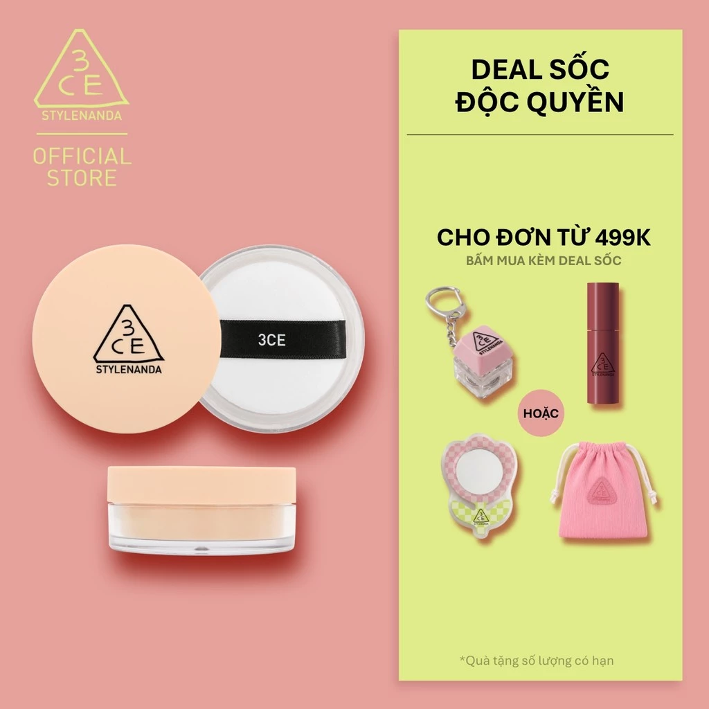 Phấn Phủ 3CE Cho Lớp Trang Điểm Tự Nhiên Bền Màu 3CE Natural Finish Loose Powder